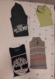 2 polo, 1 t-shirt, 1 felpa