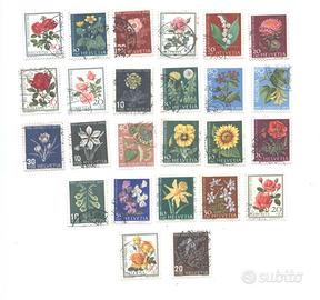 - Francobolli Svizzera lotto di fiori vari anni - 