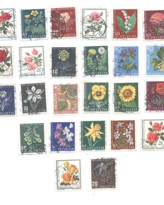 - Francobolli Svizzera lotto di fiori vari anni - 