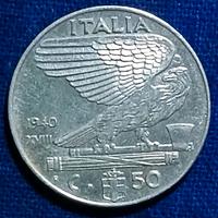 Moneta 50 centesimi Vittorio Ema III 1940