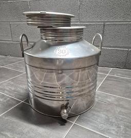 Fusto olio 30 litri acciaio inox con rubinetto