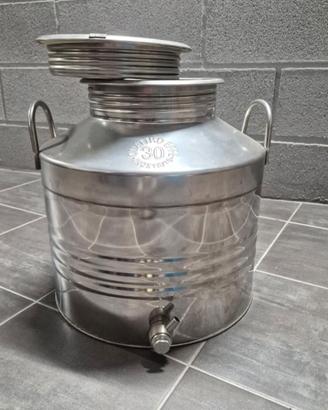 Fusto olio 30 litri acciaio inox con rubinetto
