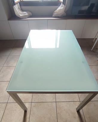 Tavolo  Calligaris da 8 posti in vetro e alluminio