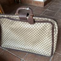 Valigia Gucci in tessuto e pelle