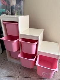 Mobile Trofast Ikea combinazione contenitori rosa