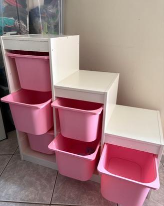 Mobile Trofast Ikea combinazione contenitori rosa
