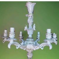 LAMPADARIO DECORATO IN CERAMICA ANNI 50 - 60