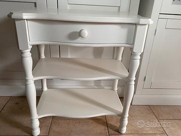 Mobiletto/comodino bianco in legno