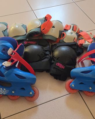 Pattini in linea per bimbo 34-36 con protezioni