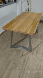 TAVOLO DESIGN ACCIAIO/ROVERE