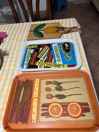 Tris Cucina Vintage: Vassoi e Tagliere in Legno De