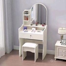 Postazione Trucco Bianca con Specchio