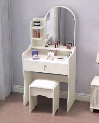 Postazione Trucco Bianca con Specchio