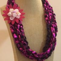 Collana uncinetto metallizzata