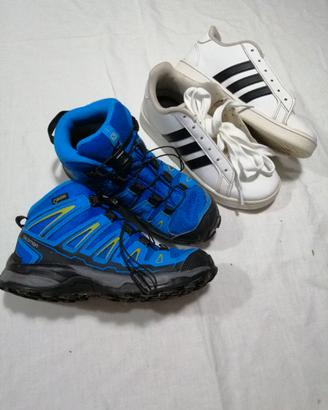 Scarpe Salomon tg. 32 e in omaggio Adidas tg 33