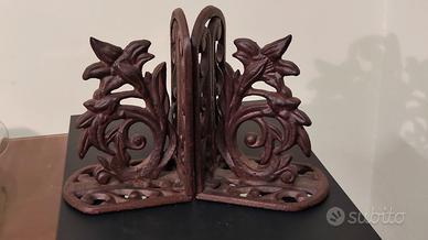 Coppia ferma libri in ghisa 