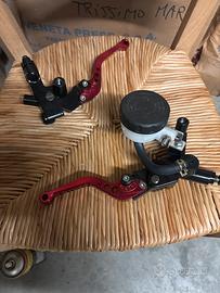 Leva frizzione +pompa freno rosse regolabili