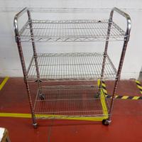 carrello in acciaio con 3 ripiani