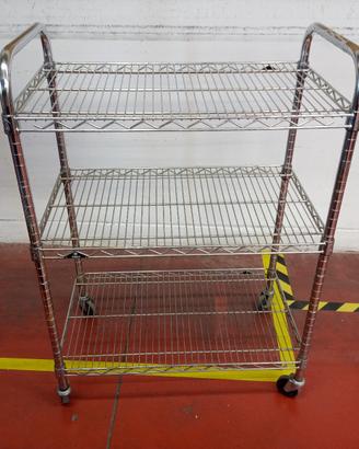 carrello in acciaio con 3 ripiani