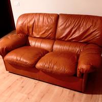 Divano + poltrona in pelle