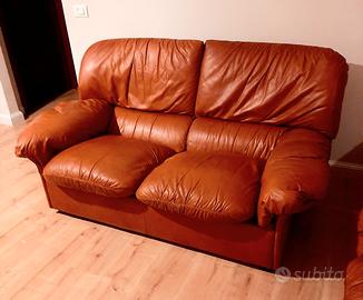 Divano + poltrona in pelle