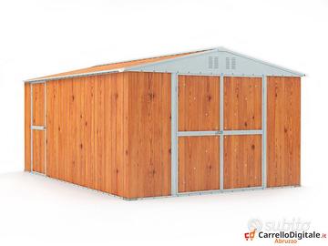 Box capanno acciaio lamiera 327x459cm fin legno