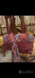 borsa fatta mano di fettuccia e lana