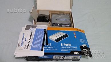 Switch linksys 8 porte 10/100, corpo in metallo