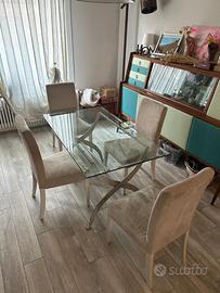 Tavolo ferro battuto e vetro