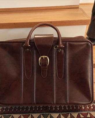 valigia in pelle vintage anni 60