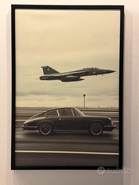 Stampa su tela con cornice legno  Porsche