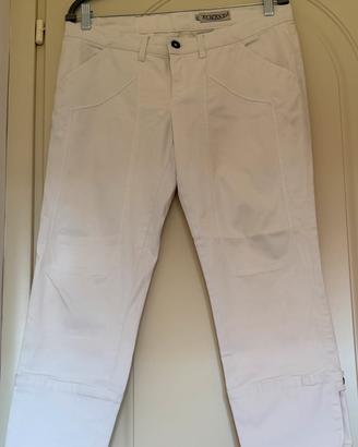 Pantaloni a 3/4 in cotone bianco
