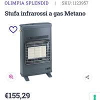 stufa infrarossi a  gas metano 