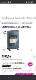 stufa infrarossi a  gas metano 