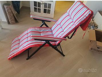 Sedia sdraio pieghevole imbottita
