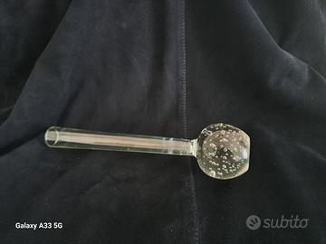 Vaso solifiore vintage in vetro bulicante 