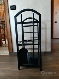 Porta legna da interno con accessori