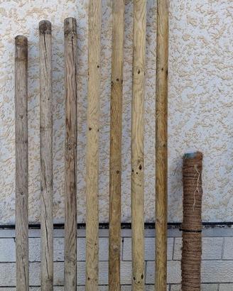 SET PALI DI LEGNO + TUTORE VASI Giardino