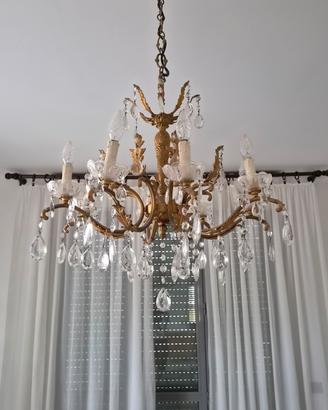 lampadario stile classico pendenti in cristallo