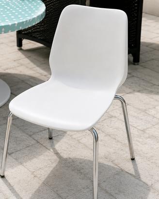 35 Sedie design bianche con gambe cromate