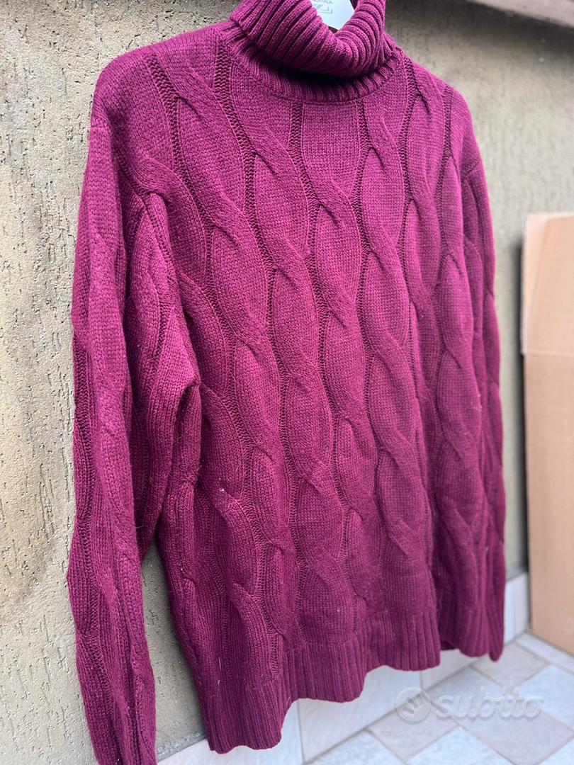 Maglione Dolcevita Shein colore Bordeaux Abbigliamento e