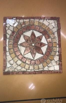 Piastrella 33x33 Rosone Mosaico Rosso artigianale