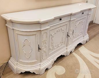 Mobile da salotto in legno massello bianco