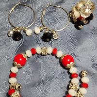 set bracciale + orecchini+ anello