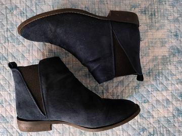 Stivaletti camoscio blu