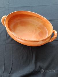 tegame ovale in terracotta  - cm 32 x 20