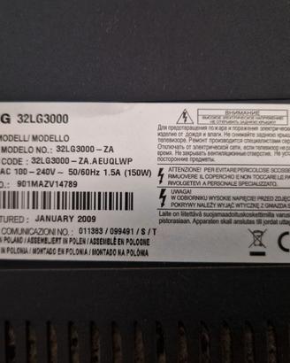 TV LCD 32" LG 32LG3000 HD Ready – Perfetta per Cam