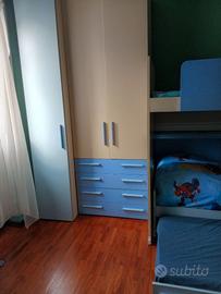 Cameretta letti a castello 3 letti con materassi