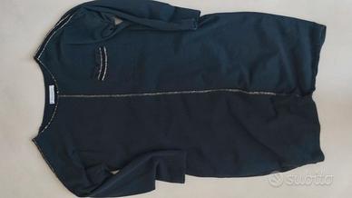 vestito longuette nero e oro