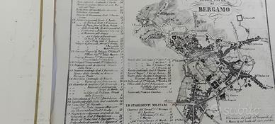 antica mappa di Bergamo rarissima 